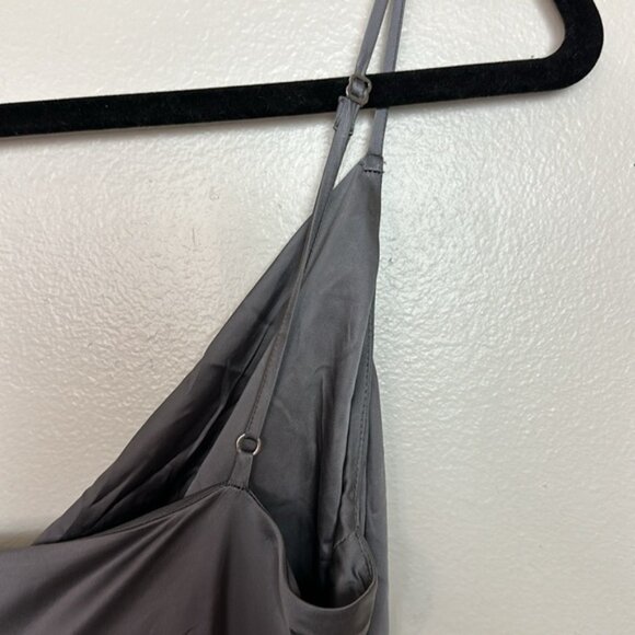 Aritzia Wilfred Only Ruched Satin Slip Dress with Adjustable Length - Picture 11 of 12